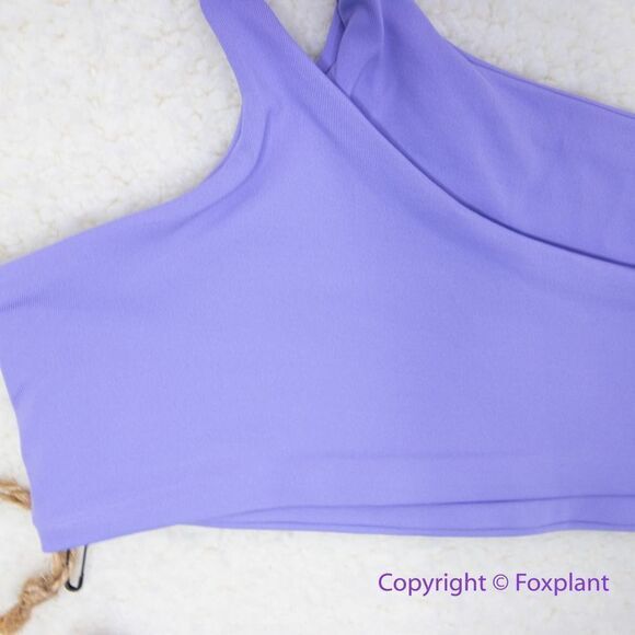 New! Set! Toast Signature One-Shoulder Bikini Top, String Bottom, purple, size M - Picture 7 of 13